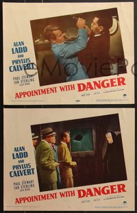 7t0586 APPOINTMENT WITH DANGER 7 LCs 1951 Lewis Allen, cool images of Alan Ladd, crime film noir!