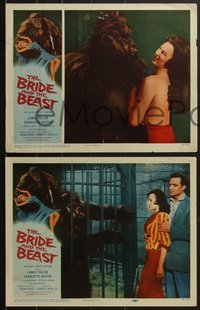 7t0664 BRIDE & THE BEAST 4 LCs 1958 Ed Wood, gorilla in all scenes + sexy topless girl!