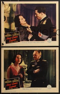 7t0610 FIRST COMES COURAGE 6 LCs 1943 Merle Oberon, Brian Aherne, directed by Dorothy Arzner!