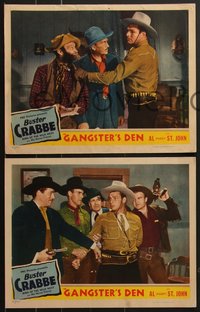 7t0643 GANGSTER'S DEN 5 LCs 1945 Buster Crabbe & his horse Falcon, Al 'Fuzzy' St. John!