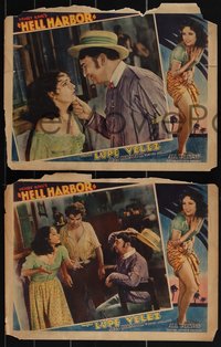 7t0694 HELL HARBOR 3 LCs 1930 pre-code adventure, great images of sexy Lupe Velez & Jean Hersholt!