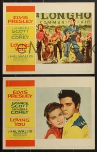 7t0547 LOVING YOU 8 LCs 1957 Elvis Presley, Lizabeth Scott, Wendell Corey & pretty Dolores Hart!