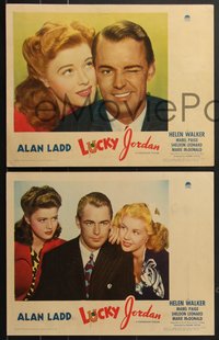 7t0618 LUCKY JORDAN 6 LCs 1943 great images of gambler Alan Ladd & sexy WAC Helen Walker!