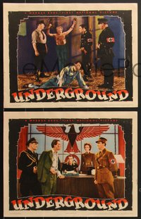 7t0634 UNDERGROUND 6 LCs 1941 great images of Philip Dorn & Kaaren Verne who fight WWII Nazis!