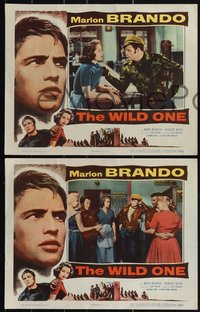 7t0581 WILD ONE 8 LCs 1953 Laszlo Benedek, great images of Marlon Brando, Mary Murphy, complete set!