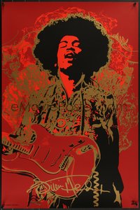 7w0050 JIMI HENDRIX #42/50 24x36 art print 2015 art by Naja Conrad-Hansen, red edition!