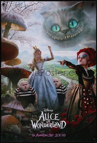 7w0735 ALICE IN WONDERLAND group of 2 DS 1shs 2010 Burton, Johnny Depp, Carter, Wasikowska!