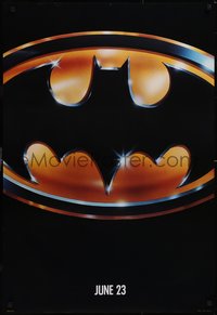 7w0455 BATMAN teaser 1sh 1989 directed by Tim Burton, cool image of Bat logo, matte finish!