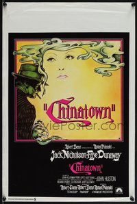 7w0798 CHINATOWN Belgian 1975 Polanski, art of Jack Nicholson & Faye Dunaway by Pearsall!