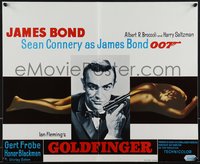 7w0801 GOLDFINGER Belgian R1970s c/u of Sean Connery as James Bond with sexy golden girl!