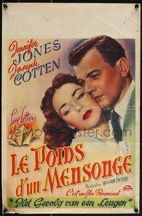 7w0805 LOVE LETTERS Belgian 1947 romantic art of Joseph Cotten & Jennifer Jones, by Ayn Rand!