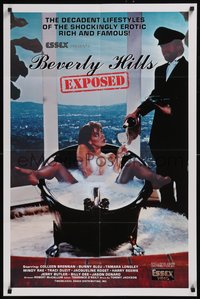 7w0463 BEVERLY HILLS EXPOSED video/theatrical 25x38 1sh 1985 the shocking rich, rare!