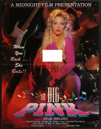 7w0757 BIG PINK 17x22 video poster 1995 when sexy Kylie Ireland rocks, you roll!