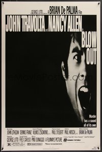 7w0470 BLOW OUT 1sh 1981 John Travolta, Brian De Palma, Allen, murder has a sound all of its own!