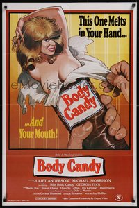 7w0473 BODY CANDY video/theatrical 25x38 1sh 1980 John Holmes, Juliet Anderson, sexy artwork!