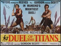 7w0017 DUEL OF THE TITANS signed British quad 1963 by Steve Reeves AND Gordon Scott!