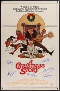 7w0004 CHRISTMAS STORY signed studio style 1sh 1983 by Peter Billingsley, Schwartz + FOUR more!