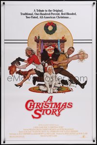 7w0485 CHRISTMAS STORY studio style 1sh 1983 best classic Christmas movie, art by Robert Tanenbaum!