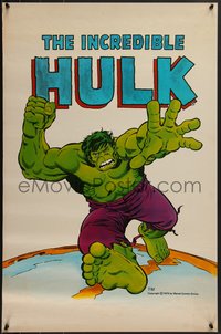 7w0284 INCREDIBLE HULK 23x35 commercial poster 1974 Marvel Comics, cool art and blue title design!