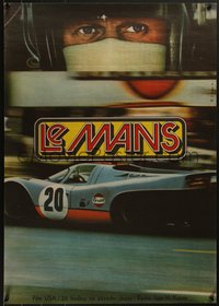 7w0301 LE MANS Czech 23x32 1973 race car driver Steve McQueen, race car, Ziegler design, rare!