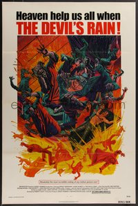 7w0497 DEVIL'S RAIN 1sh 1975 Ernest Borgnine, William Shatner, Anton Lavey, Mort Kunstler art!