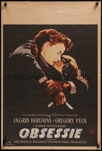 7w0270 SPELLBOUND Dutch 1947 Alfred Hitchcock, Ingrid Bergman & Gregory Peck w/razor, ultra rare!