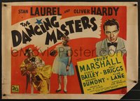 7w0785 DANCING MASTERS English 1/2sh 1943 image of Stan Laurel in drag & Oliver Hardy, ultra rare!