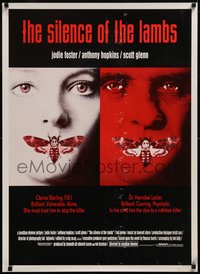 7w0333 SILENCE OF THE LAMBS English 25x35 1991 Jodie Foster, Anthony Hopkins by Baillie, ultra rare!