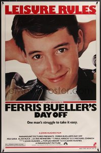 7w0508 FERRIS BUELLER'S DAY OFF 1sh 1986 c/u of Matthew Broderick in John Hughes teen classic!