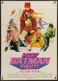 7w0740 FIGHT BATMAN FIGHT Filipino poster 1973 different art of Victor Wood in the title role!