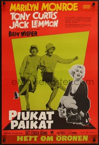 7w0741 SOME LIKE IT HOT Finnish R1970s Marilyn Monroe, Tony Curtis & Jack Lemmon in drag, rare!