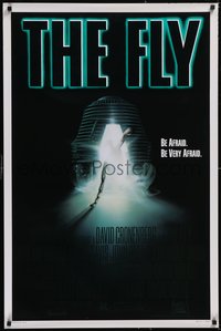 7w0511 FLY 1sh 1986 David Cronenberg, Jeff Goldblum, Geena Davis, cool creepy sci-fi art by Mahon!