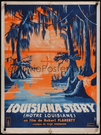 7w0372 LOUISIANA STORY French 24x32 1949 Robert Flaherty documentary, cool art by Lobrot, rare!