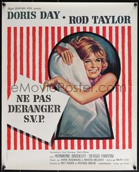 7w0844 DO NOT DISTURB French 18x22 1966 great Grinsson art of pretty Doris Day in bed!