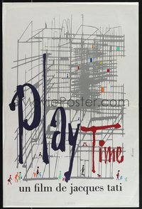 7w0847 PLAYTIME French 16x24 1967 Jacques Tati, great artwork by Baudin & Rene Ferracci!