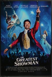 7w0528 GREATEST SHOWMAN style B int'l advance DS 1sh 2017 impossible comes true, Jackman as Barnum!