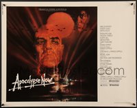 7w0859 APOCALYPSE NOW 1/2sh 1979 Francis Ford Coppola, classic Bob Peak art of Brando and Sheen!