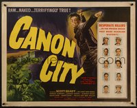 7w0865 CANON CITY 1/2sh 1948 first Scott Brady, prison break, ultra rare yellow title style, ultra rare!