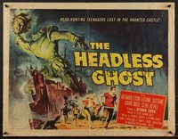 7w0875 HEADLESS GHOST 1/2sh 1959 head-hunting teenagers lost in haunted castle, Reynold Brown art!