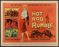 7w0876 HOT ROD RUMBLE style A 1/2sh 1957 slick chicks, car racing drag strip shocks, rock & roll love!