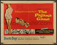 7w0021 PAJAMA GAME signed 1/2sh 1957 by Doris Day AND director Stanley Donen, nothing else as fun!