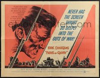 7w0885 PATHS OF GLORY style A 1/2sh 1958 Stanley Kubrick, cool images from World War I classic!