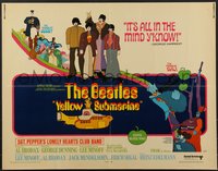 7w0906 YELLOW SUBMARINE 1/2sh 1968 wonderful psychedelic art of Beatles John, Paul, Ringo & George!