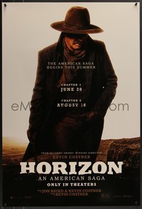 7w0539 HORIZON: AN AMERICAN SAGA teaser DS 1sh 2024 cowboy Kevin Costner facing camera, rare!