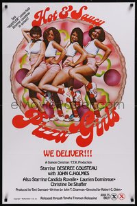 7w0540 HOT & SAUCY PIZZA GIRLS 25x38 1sh 1978 sexy Hustler centerfold Deseree Cousteau, John Holmes!