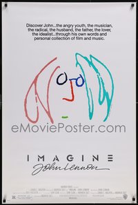 7w0542 IMAGINE 1sh 1988 art by former Beatle John Lennon, brown/blue hair style!