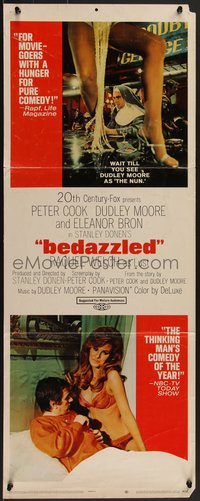 7w0180 BEDAZZLED insert 1968 classic fantasy, Dudley Moore stares at sexy Raquel Welch as Lust!