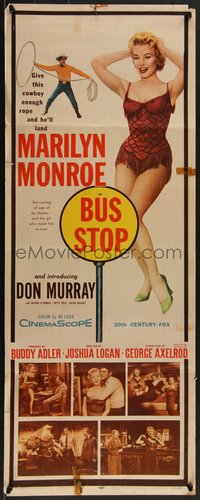 7w0186 BUS STOP insert 1956 full-length sexy Marilyn Monroe + photos with cowboy Don Murray!