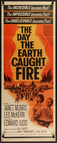 7w0189 DAY THE EARTH CAUGHT FIRE insert 1962 Val Guest sci-fi, the most jolting events of tomorrow!