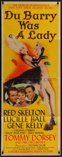 7w0191 DU BARRY WAS A LADY insert 1943 Red Skelton, Gene Kelly & Lucille Ball, wonderful art, rare!